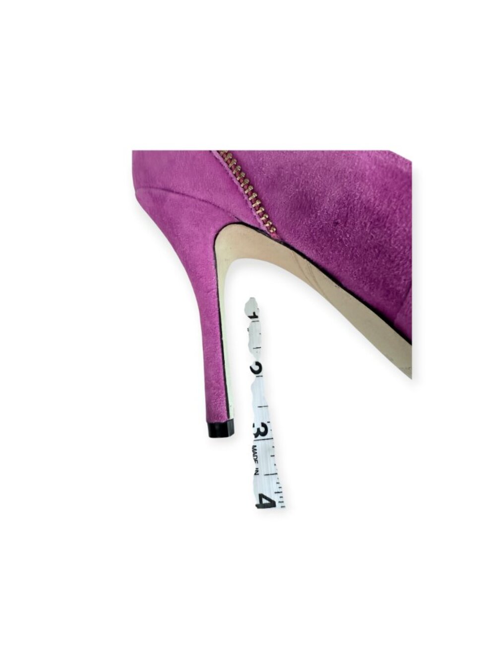 Enzo Angiolini Magenta Suede Pump Zipper Detail Womens Size 10M 3 inch heel Good - Picture 4 of 10